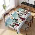 thumbnail image 3 of Teal Blue Christmas Table Cloth Waterproof Tablecloths, Snowman Xmas Tree Winter Snowflake Tablecloth Dining Table Cover for Kitchen Party Tabletop Outdoor, Rectangle Tablecloth 54x108 Inch, 3 of 9