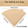 thumbnail image 2 of Size 02 Cone Coffee Filters, Set of 200, Disposable Paper Coffee Filters, Size 02 Natural Paper Filters for Pour Over Coffee Dripper and Coffee Maker (Natural Brown) (Pack of 2), 2 of 6