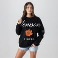 thumbnail image 3 of Women's Gameday Couture Black Clemson Tigers Oversized Legacy Club Black Label Premium Fleece Sweatshirt, 3 of 5