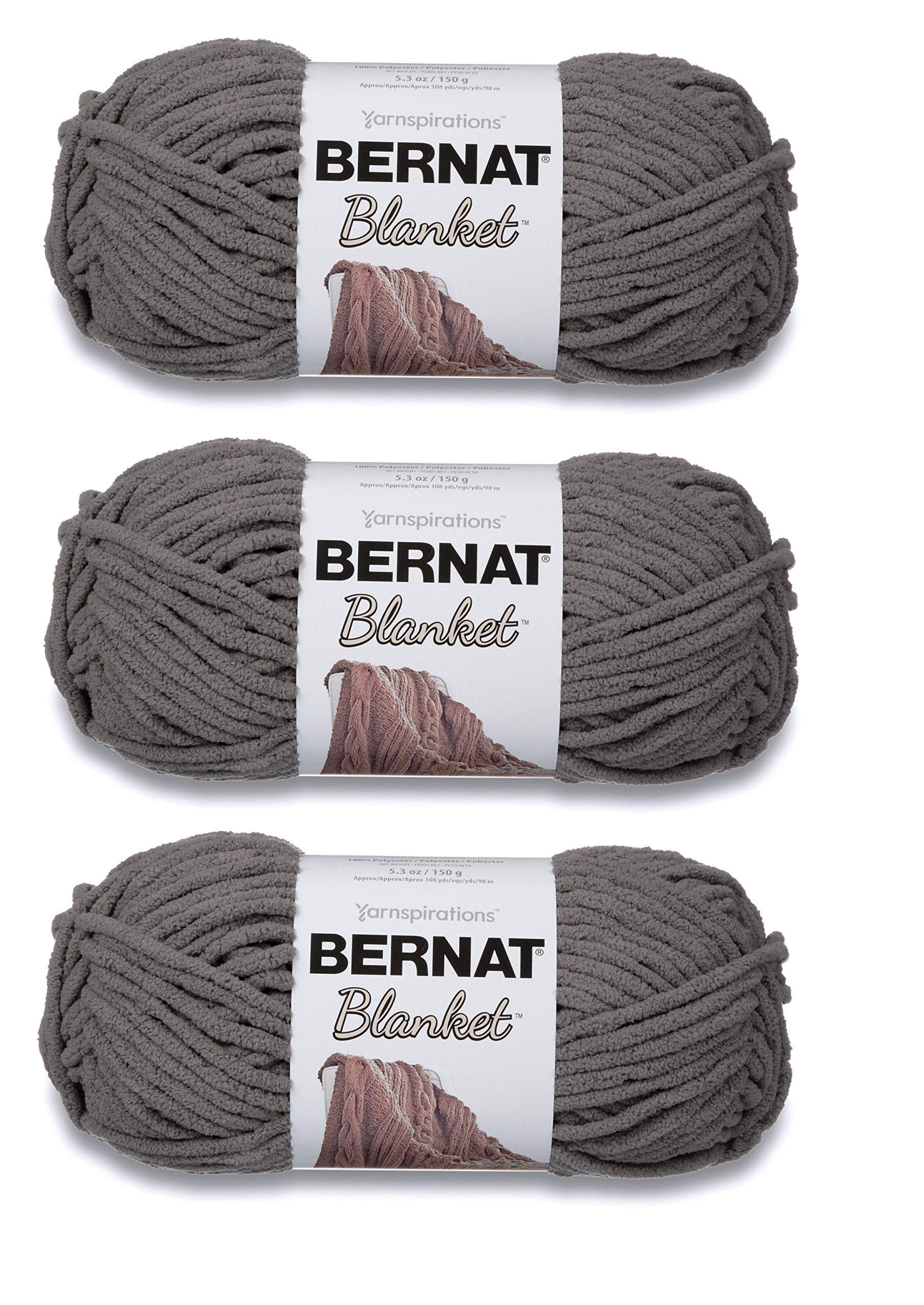 Bernat 16120044 Blanket Yarn Dark Grey 16120044darkgrey