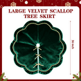 thumbnail image 3 of Lomyolo 36Inch Christmas Tree Skirt - Luxury Velvet with Sparkling Gold Lace Trim, Scalloped Edge Xmas Tree Skirt for Merry Christmas Party Gift Holiday Home Decor-Green, 3 of 8