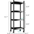 thumbnail image 3 of 4 Tier Metal Shelving Unit Space-Saving Shelves Rack Multi-Purpose Small Stand Shelf Space-Saving Rack Cart Space-Saving Rack On Wheel for Home Kitchen,Garage,Narrow, 3 of 7