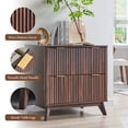 thumbnail image 3 of Keywhat Lateral File Cabinets with 2 Drawers, Modern Large Filing Organization with Fluted Texture Design for Letter/Legal/A4 Size Files, Home Office, Dark Walnut, 3 of 6