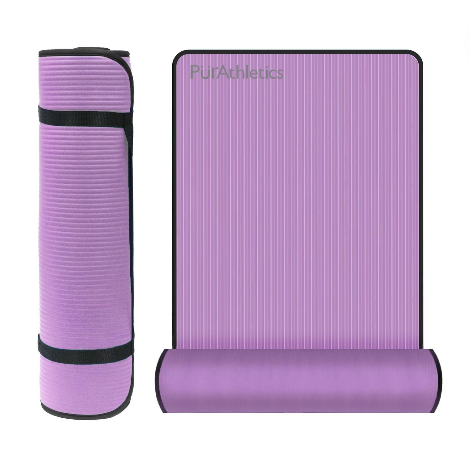 PurAthletics Tapis D'Exercice & De Pilates 1cm avec Bordure
