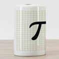 thumbnail image 3 of Pi Ceramic Toothbrush Holder, Mathematics Themed Constant Number Sign on Plaid Notebook Look Backdrop, Decorative Versatile Countertop for Bathroom, 4.5" X 2.7", Charcoal Grey Ivory, 3 of 4