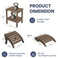 thumbnail image 2 of SERWALL 5PC Adjustable Folding Adirondack Chair and Ottoman and Double Side Table, HDPE Adirondack Chairs Set for Outdoor, Patio, Poolside, Garden, Brown, 2 of 9