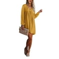 thumbnail image 5 of Qiylii Women Summer Tunic Dresses V Neck Ruffle Sleeve Casual Loose Boho Beach Short Swing Shift Dress, 5 of 7