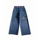 thumbnail image 1 of Pantalones vaqueros unisex estilo hip-hop gótico urbano de talle alto y corte holgado con diseños rasgados y bordados for hombre y mujer, 1 of 4