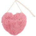 thumbnail image 1 of 1PC Crossbody Bag with Chain Plush Peach Heart Shape Bag Chain Messenger Bag Stylish Women Shoulder Bag Portable Women Shoulder Bag for Women Lady Use, 1 of 3