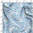 thumbnail image 2 of Soimoi Florals Printed, Japan Crepe SatinFabric, by The Yard 54 Inch Wide, Decorative Sewing Fabric for Dresses Kimonos Gowns, Blue, 2 of 6