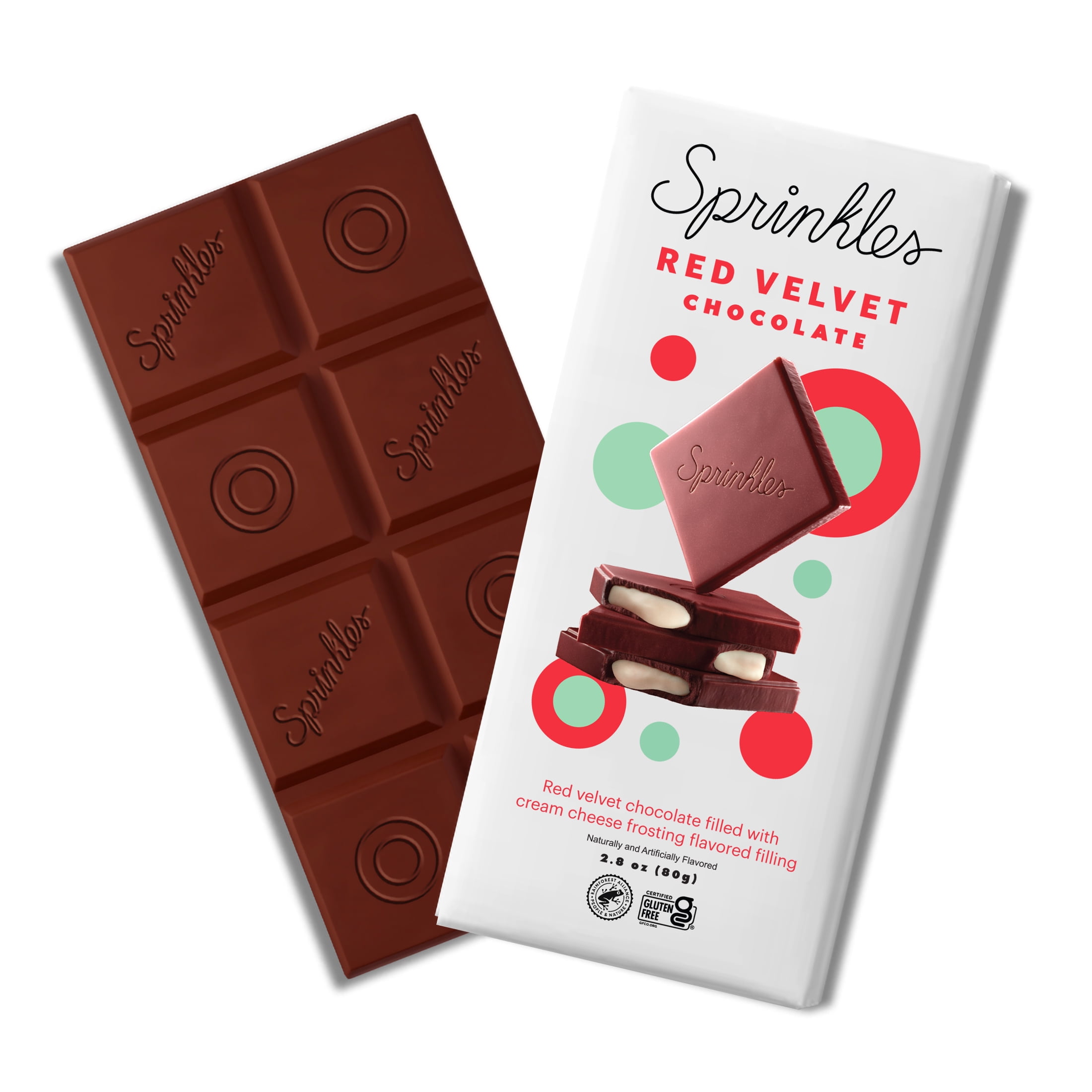 (3 pack) Sprinkles Premium Red Velvet Chocolate Bar with Cream Cheese Filling
