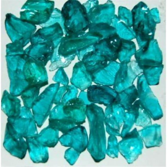 American Specialty Glass LTEALZZS-10 Recycled Chunky Glass, Teal - Small - 0.25-0.5 in. - 10 lbs