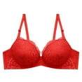 thumbnail image 5 of Bigersell Push up Bras for Women Wireless T-Shirt Bra No Underwire Back Hook and Eye Closure Everyday Wire-Free Bra Comfortable Lace Padded Brassiere Wireless Sports Bras Red 32, 5 of 6