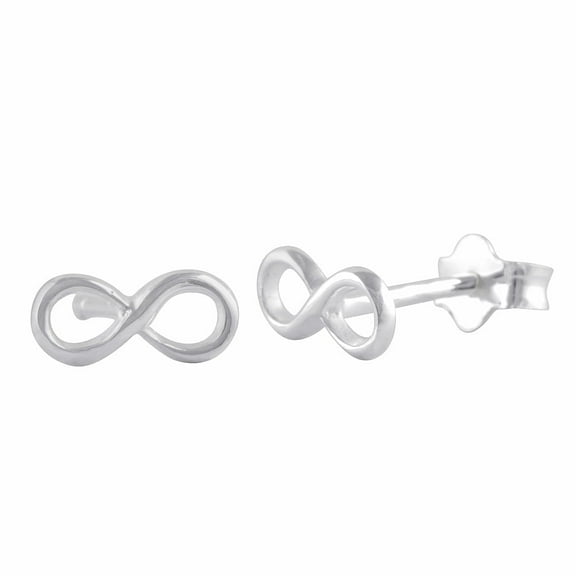 SilverCloseOut Sterling Silver Teens Dainty Infinity Stud Earrings