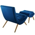 thumbnail image 3 of Ramp Upholstered Performance Velvet Lounge Chair and Ottoman Set in Navy, 3 of 7