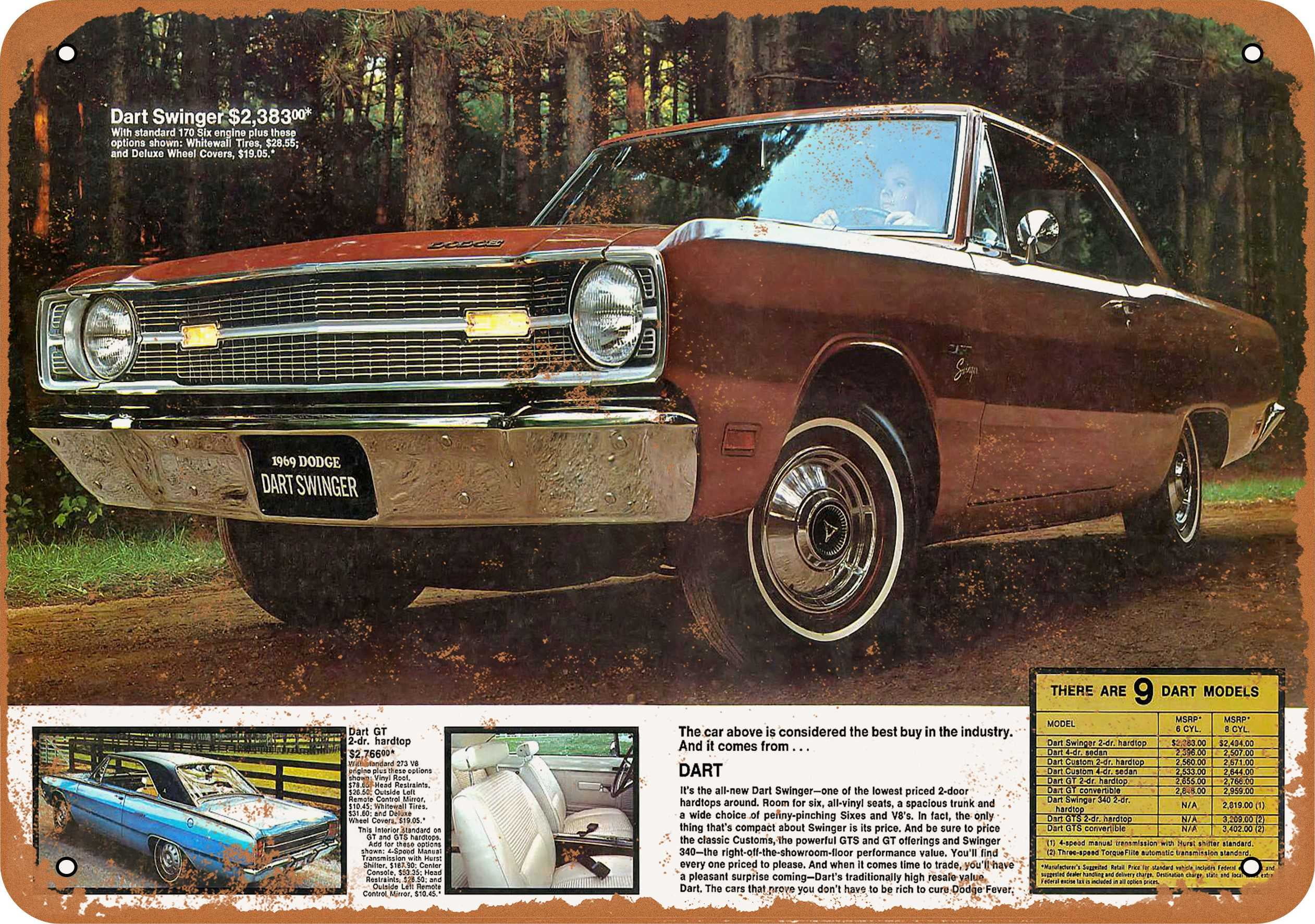 1969 Dodge Dart Swinger Metal Sign - 7x10 inch - Vintage Look 2