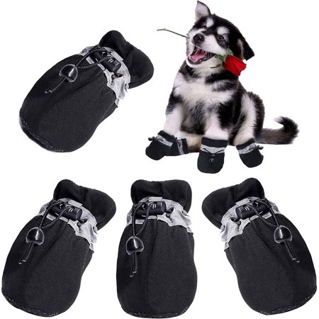 Dog Boots Anti-Slip Dog Shoes, Dog Outdoor Shoes with Adjustable Reflective Straps \u200bfor Small Medium Large Dogs, Paw Protectors for Hiking, Indoor and Outdoor 4PCS