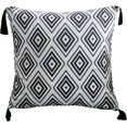 thumbnail image 1 of Cojín decorativo con flecos geométricos simples, funda de almohada suave con borlas, almohada interior no incluida, 1 of 6
