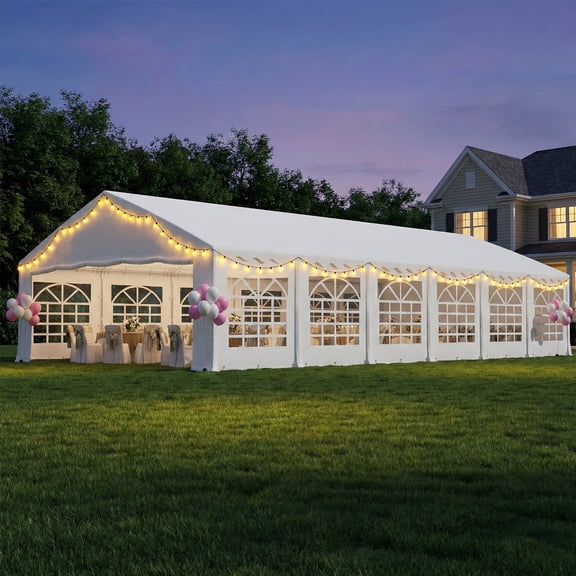 Erommy 20x40 ft Heavy Duty Party Tent, Large Outdoor Tent with Removable Sidewalls & 2 Roll-Up Doors