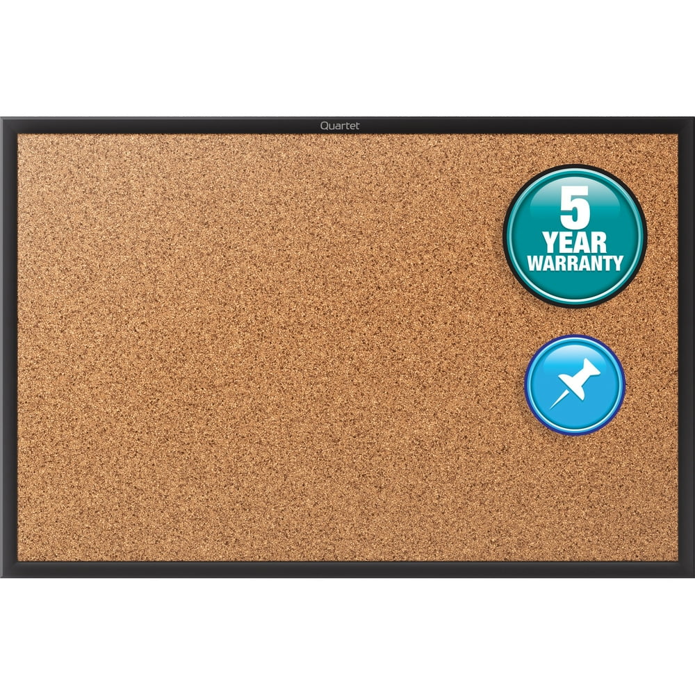 Quartet Classic Series Cork Bulletin Board, 48x36, Black Aluminum Frame