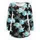 thumbnail image 5 of Pntutb blusa informal con estampado de flores sueltas y cuello redondo con botones abiertos y manga larga para mujer Pntutb Pntutb-1807, 5 of 6