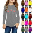 thumbnail image 5 of Odeerbi Kids Boys Girls Long Sleeve Shirt Fall Winter Base Layer Cartoon Printed Undershirt Cute Print Shirts Crewneck Tops Dressy Casual Blouses Kids Clothes Hot Pink, 5 of 5