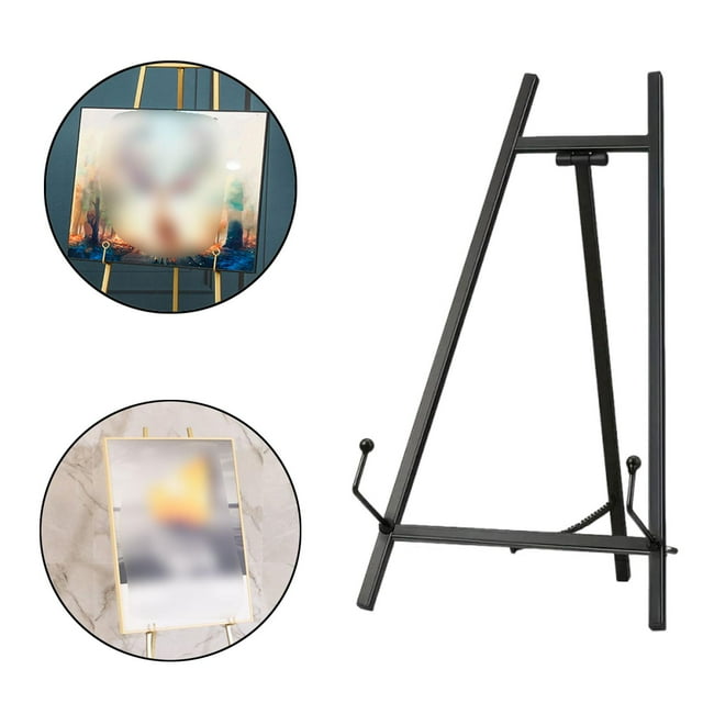 Caballete para letrero de boda, soporte para fotos, creativo, práctico y moderno, adorno para decoración del hogar, trípode de metal, caballete para Negro