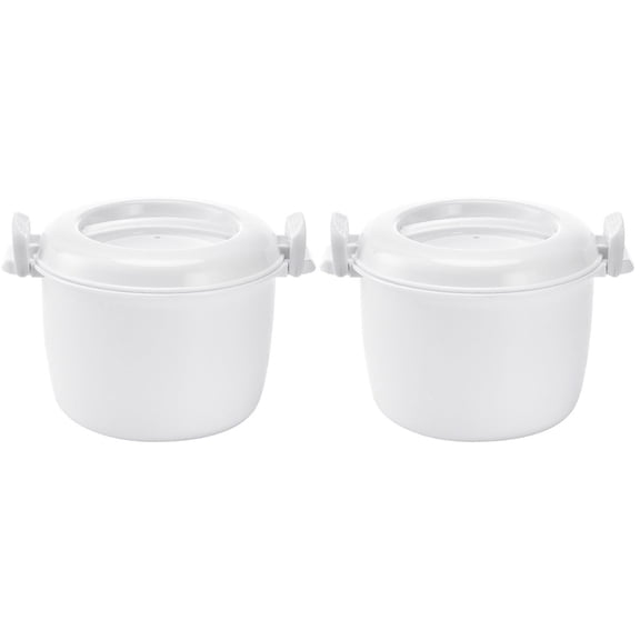 Microwave Rice Cooker Blue Home Supply for Veggies Noodles 2Pcs