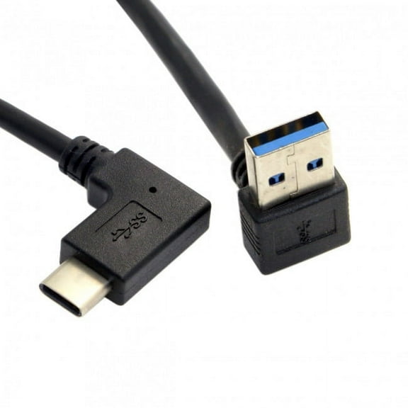 Xiwai Cable Reversible USB 3.1 USB-C Angled to 90 Degree Up Angled A Male Data Cable for Mac Tablet Phone