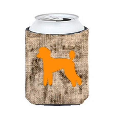 

Poodle Burlap And Orange Can Or Bottle Hugger
