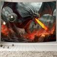 thumbnail image 2 of Fantasy Red Dragon Tapestry, Medieval World Dragon and Human War Poster Tapestry Wall Hanging for Men Boys Bedroom, Magical Tapestries Blanket College Dorm Home Decor 60X40inches, 2 of 4
