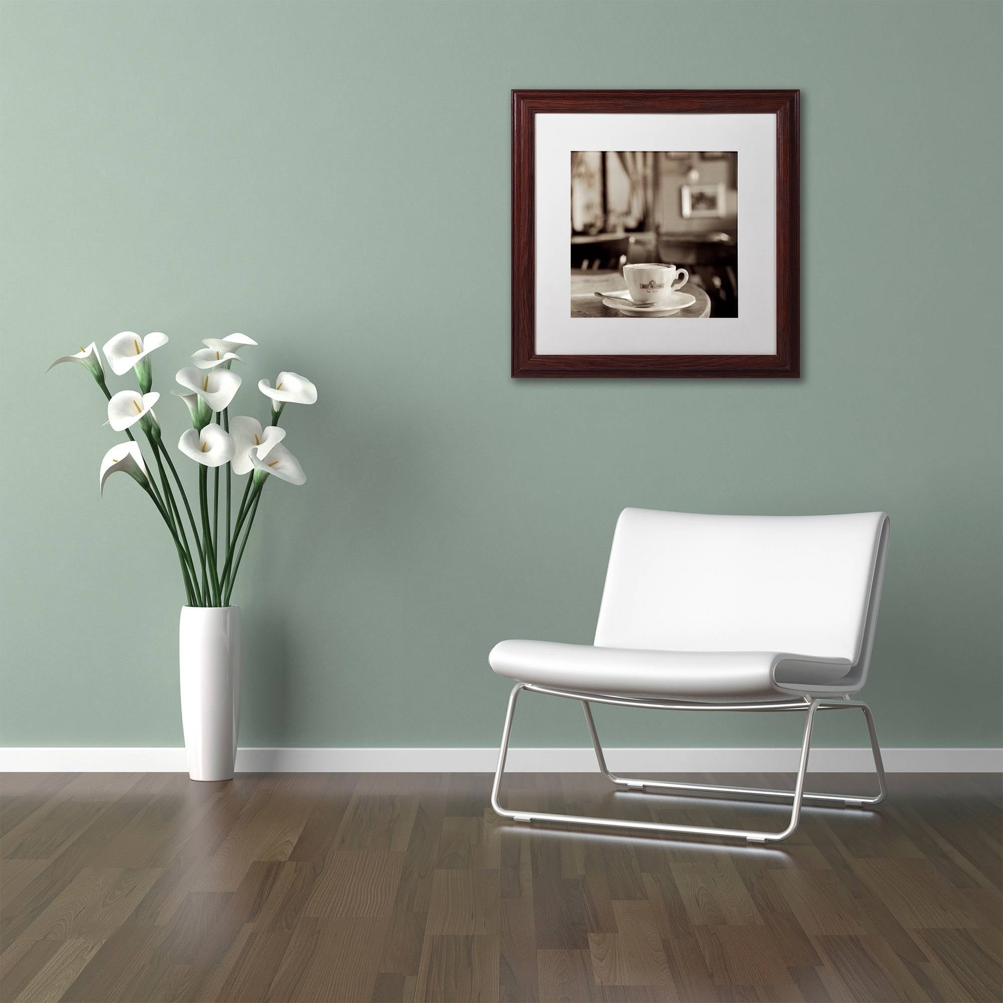 Trademark Fine Art "Tuscany Caffe IV" Canvas Art by Alan Blaustein, White Matte, Wood Frame
