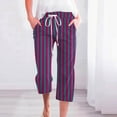 thumbnail image 1 of LSLJS Women Casual Pants Straight Leg Drawstring Elastic Waist Loose Comfy Trousers with Pockets Womens Work Pants, 1 of 5