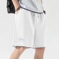thumbnail image 5 of Ymyiu Men's Shorts Men's Stretch Shorts Casual Everyday Wear Relaxed Fit Size 2XL(White, 2XL), 5 of 6