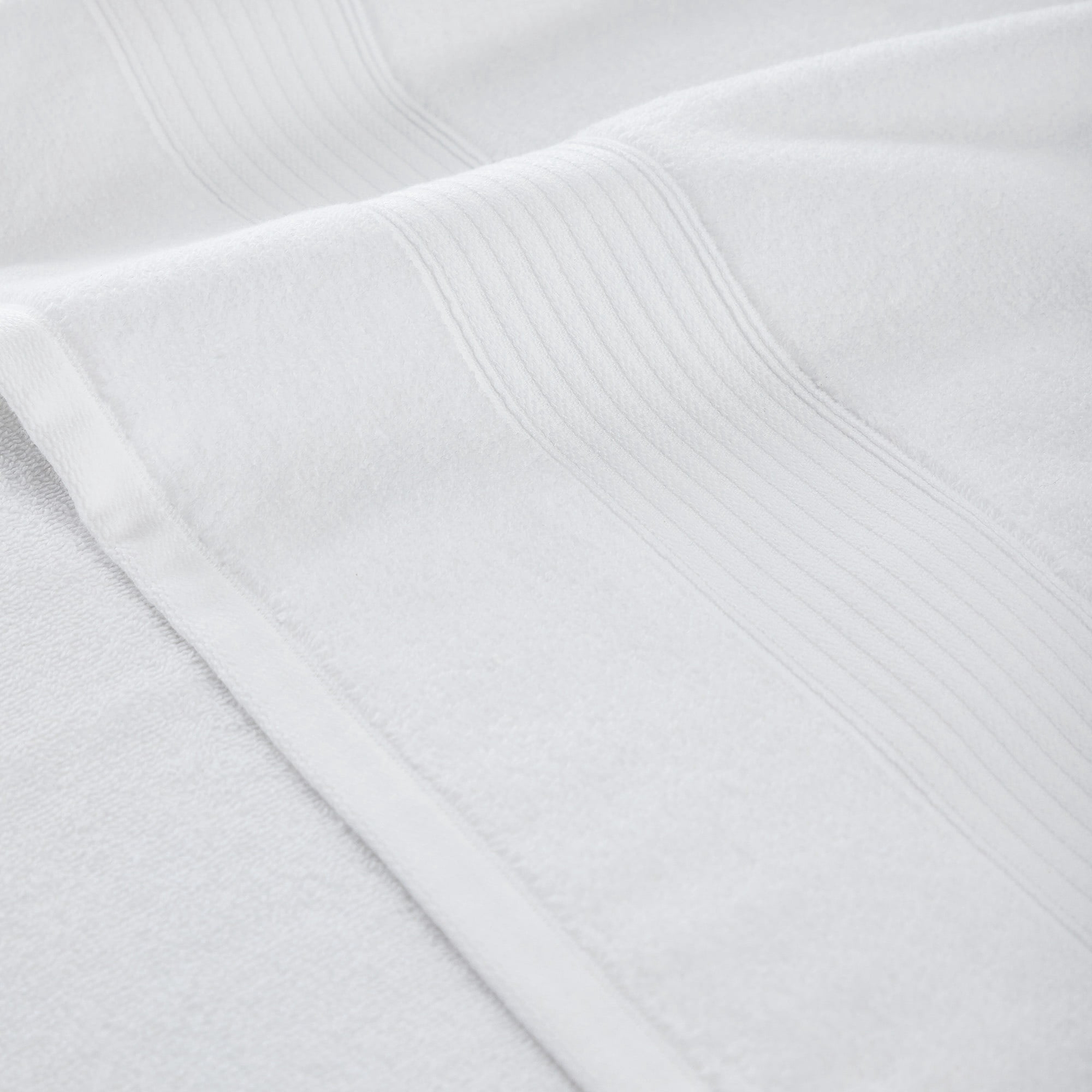 Modern Threads Hotel Collection 6-Pack 100% Ring Spun Cotton, Highly Absorbent Quick Drying Bath Towel Set, White, 24" x 48"