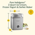thumbnail image 3 of 2-Quart Ice Cream Maker Machine, Fully Automatic Double-Insulated Freezer Bowl Makes Ice Cream, Sorbet and Frozen Yogurt in Under 30 Minutes, Silver, 3 of 7