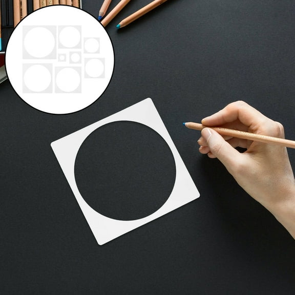 FRCOLOR 8pcs Reusable Plastic Circle Templates Stencil Set Reusable Crafts Templates Drawing Stencil For Diy Painting Crafts And Scrapbooking