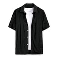 thumbnail image 4 of Tisuna Mens Sequin Shirts Short Sleeve Button Down Fashion Summer T-Shirts Mens Classic Collared Casual Shirts For Festival Party Black Size Xxl, 4 of 5