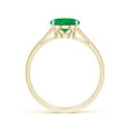 thumbnail image 2 of ANGARA Natural Oval Solitaire 1.5 ct Emerald Cocktail Ring in 14K Yellow Gold for Women (Size-9x7mm) | May Birthstone, Birthday, Anniversary, Jewelry Gift for Women | Natural Emerald Ring, 2 of 9