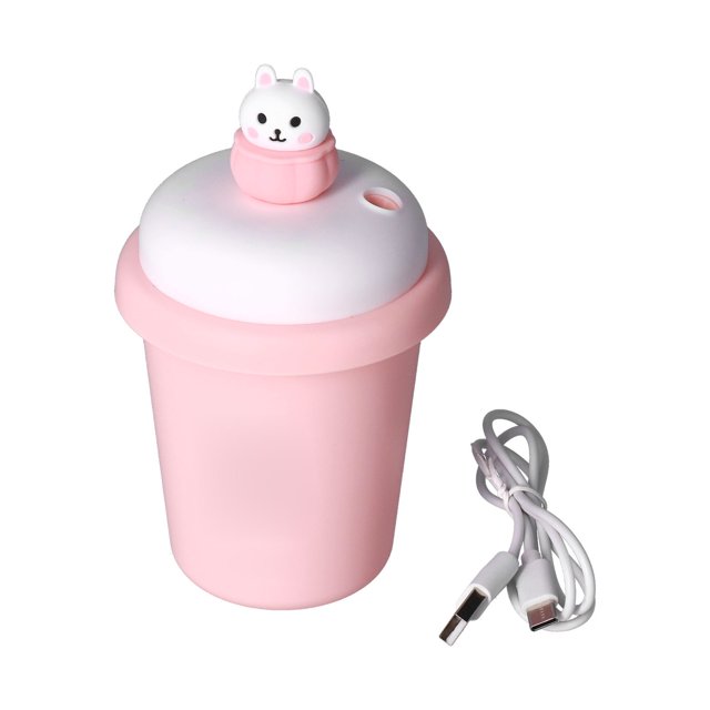 Humidificador Humidificador de taza de té con leche rosa Pequeño escritorio Dormitorio Mesita de noche Purificador de aire Humidificador