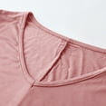 thumbnail image 5 of BLVB Womens Short Sleeve V Neck Pajama Tops Soft Sleep T-Shirt Loose Comfy Base Layer High Low Hem Loungewear, 5 of 6