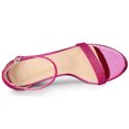 thumbnail image 4 of BLISSFUL STEP Women's Solid Color Glitter Ankle Strap Chunky Heels Sandals, 4 of 6