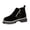 Black, variant on Warm Suede Booties, Winter Suede Zipper Ankle Boots Warm Lug Sole Booties Daily Office Commuting Footwear Weatherproof Heavy Duty Traction Outdoor Uniform Booties, Khaki 8