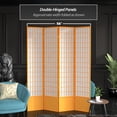 thumbnail image 6 of Red Lantern 7 ft. Tall Window Pane Shoji Screen - Honey - 4 Panels, 6 of 7
