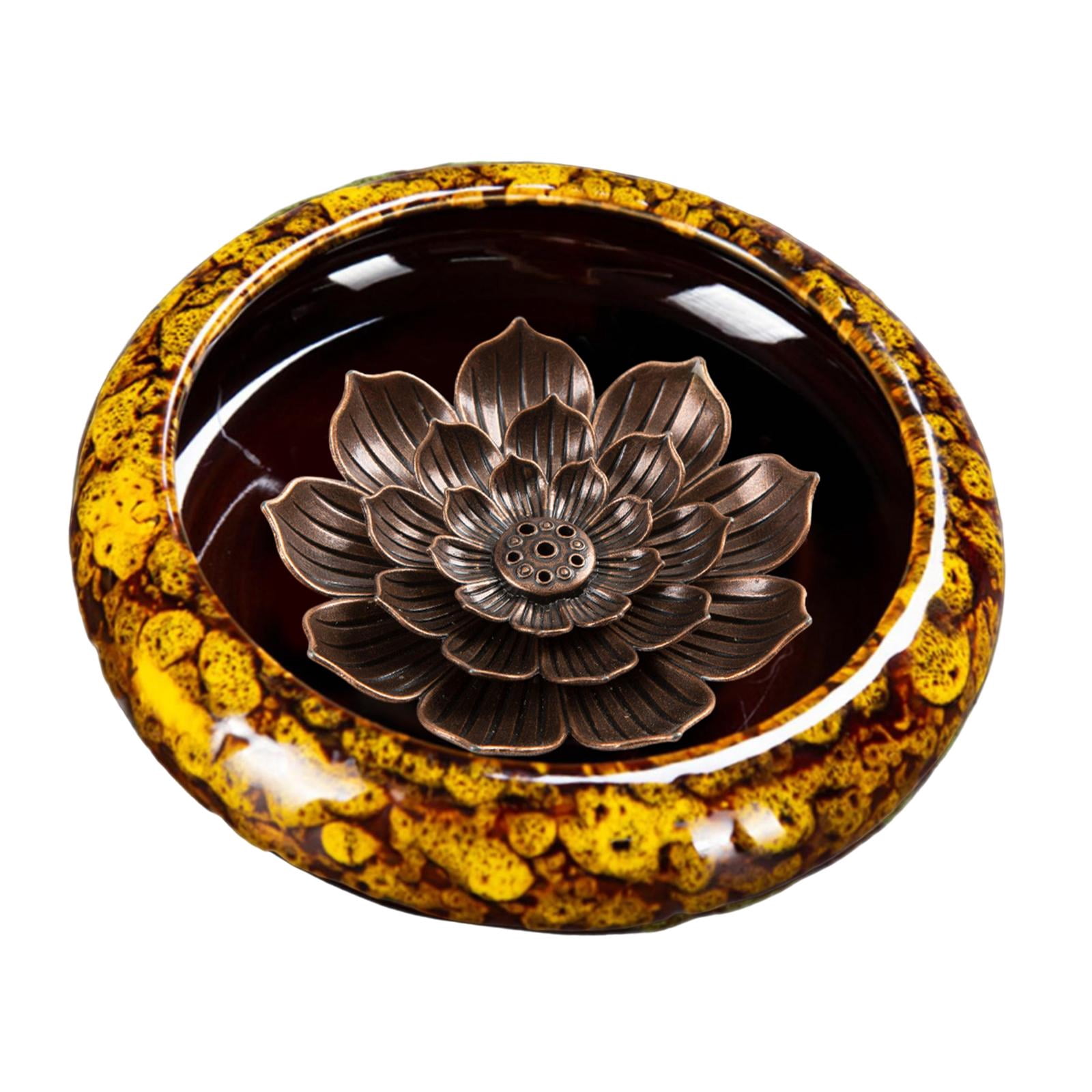 WLPZXP Incense Holder for Sticks Lotus Incense Holder Convenient Elegant Incense Burner Yellow