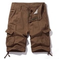 thumbnail image 6 of Men's Quick Dry Multi Pocket Cargo Shorts, Elastic Waist Drawstring Sports Work Shorts, Lightweight Breathable Outdoor Casual Hiking Jogger Shorts, Summer Activewear | AKLJWH,Brown L, 6 of 7