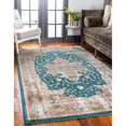 thumbnail image 6 of Unique Loom Amal Aurora Rug Teal/Blue 4' 1" x 6' 1" Rectangle Border Perfect For Living Room Bed Room Dining Room Office, 6 of 6