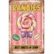 thumbnail image 1 of "Best in Town Sweet and Delicious Candies" Vintage Candy Metal Tin Sign 12x8in/30x20cm Art Plaque Poster Wall Decor for Bar Club Restaurant Cafe, 1 of 5