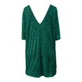 thumbnail image 5 of Women's Neck Dress for Women V Neck Shirt Dress Sparkly Half Sleeve Loose Party Club Cocktail Dress, 5 of 9