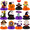 Cute Cartoon Halloween, variant on Halloween Honeycomb Table Centerpieces, 12 Pack, Pumpkin Ghost Witch Cat